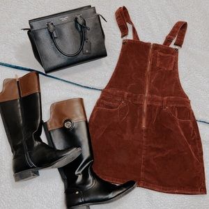 Corduroy Skirt Overalls